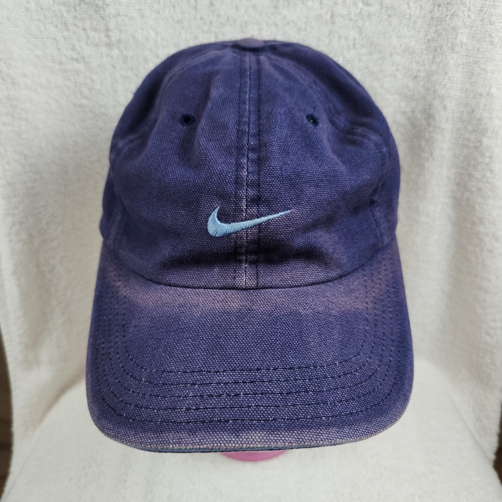 Vintage Nike Hat Cap Strapback Faded Blue Store Sample Center Swoosh Logo Y2K